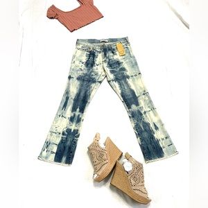 Psychedelic Crop Flare Jeans Size 27 4